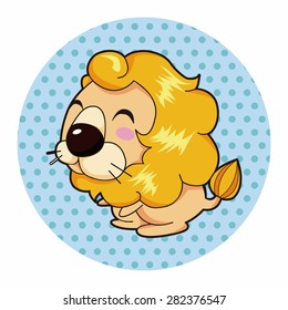 animal lion cartoon theme elements