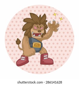 Animal lion doing sports cartoon theme elements
