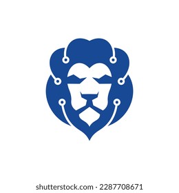 Animal lion face tech modern logo