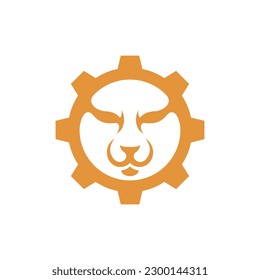 Animal Lion Gear Creative Logo