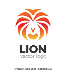 Animal lion head vector logo illustration. Brand logo template.