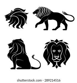 animal lion logo set