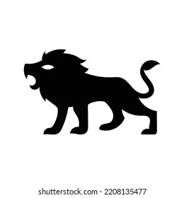 Animal lion on the zoo icon | Black Vector illustration |