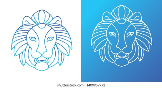 Animal Lion Outline Drawing Animal Logo Stock Vector (Royalty Free ...