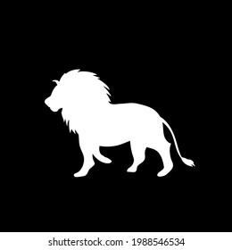 animal lion silhouette, vector illustration