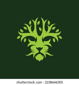 Animal Lion Tree Logo Design