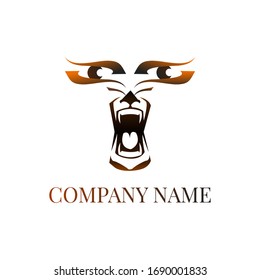 logotipo del icono del vector de león animal