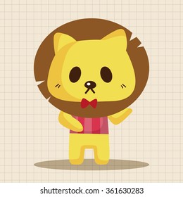 animal lion waiter cartoon theme elements
