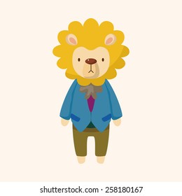animal lion worker cartoon theme elements