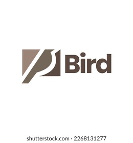 animal little bird geometric modern color flat logo design vector