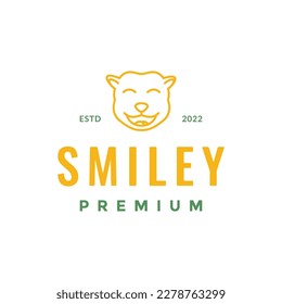 animal little forest mascot smile cute happy minimal logo design vector