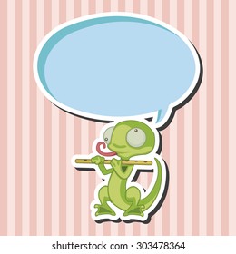 animal lizard playing instrument cartoon theme elements
