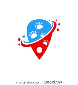 animal location icon,pet shop location or navigation vector logo tempalte
