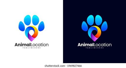 animal location logo vector template