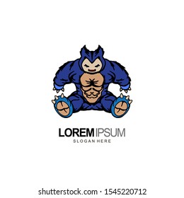 animal logo bear character design and template