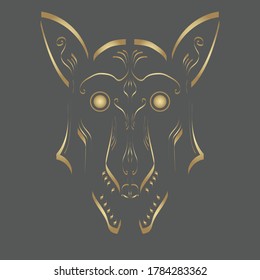 animal logo brand wild beast vector art illustration symbol gold line art concept 