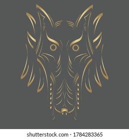 animal logo brand wild beast vector art illustration symbol gold line art concept 