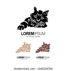 animal logo cat design and template