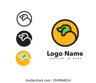 Animal logo, cat, rabbit in dog's arms, suitable for farm, farm, pet food shop