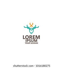animal logo collection vector template. simple deer