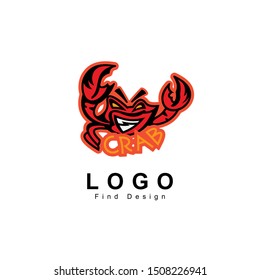 animal logo, crab logo, esport emblem, sticker, restaurant and shop symbol template