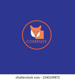 Animal logo design with blue background.