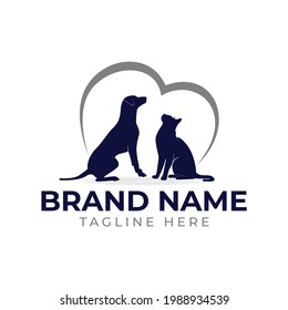 Animal Logo Design, Dog and cat logo design, Illustration logo design for animal care.
