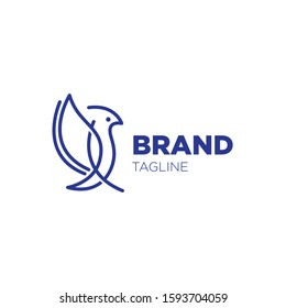 Animal Logo Design Minimalist Template; Birds Side Logo
