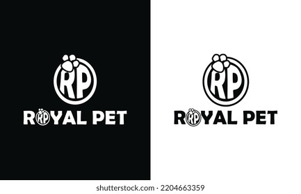 Animal logo design set cat dog icon pack Royal pet vector 