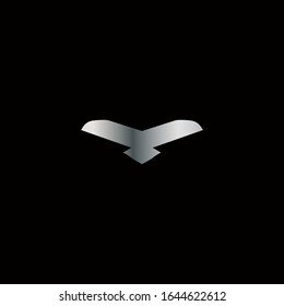 animal logo design, silver bird logo on a white background. vector of a bird's wing. Suitable for company logos and business logos