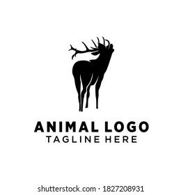 Diseño de la plantilla de diseño del logotipo del ciervo, silhouette deer png