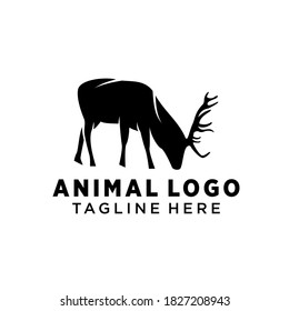 Animal logo design template deer logo design, silhouette deer png
