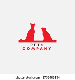 animal logo design with two dogs