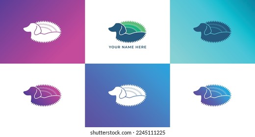Animal logo design vector, The dog spike vintage logo design