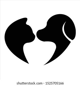 Animal Logo designs. Dog and cat design on white background. Pet shop.