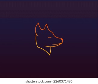 Animal logo fox dogs with gradient color for bussines logo,company logo or personal logo