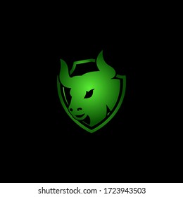 Animal Logo Gradient Bull With Shield