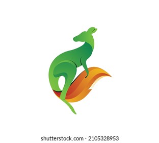 animal logo icon colorful kangaroo