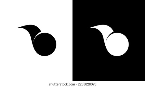 animal logo kiwi bird monogram b letter initial black and white icon illustration style Designs templates