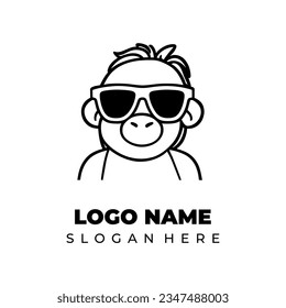 Tier-Logo-Affe mit Kunstdesign-Konzept für eine Sonnenbrille