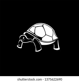 animal logo of ocean turtle and tortoise silhouette for symbol and emblem