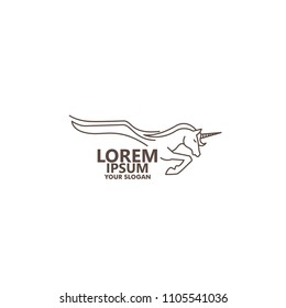 animal logo pegasus collection vector template. line art