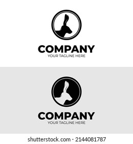 Logo de animales - plantilla de diseño del logotipo de conejos