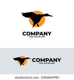 Animal logo - Silhouette of duck logo design
