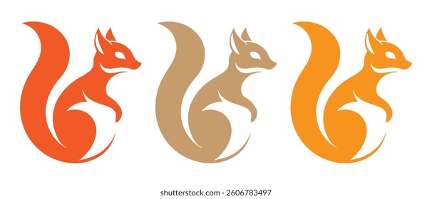 Animal logo squirrel icon vector art Illustration.