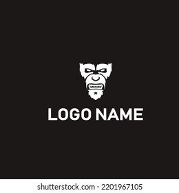 Animal Logo Template Of Angry Chimpanzee Face