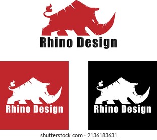 Animal Logo Template, free to use, simple. Rhino Logotype.