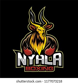 animal logo template and nyala or deer vector animal for t shirt design and mascot