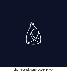 plantilla de línea vectorial de logotipo animal