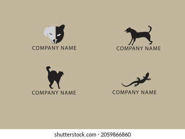 Animal logo vectors , illustrations with background black